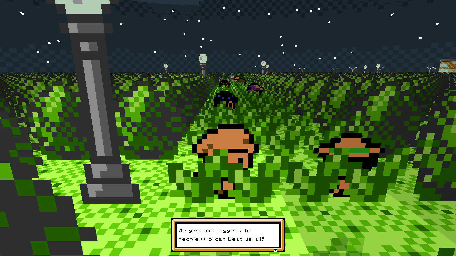 A screenshot from Pokémon Brown 3D showing the Nugget Pass at night.